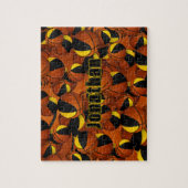 黒金ゴールド女子バスケットチームカラー ジグソーパズル (縦)