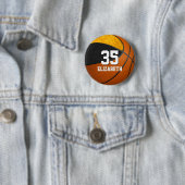 黒金ゴールド女子バスケットボールチームのジャージー番号 缶バッジ (インサイチュ)