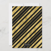 黒金ゴールド幾何学写真の卒業発表 案内状 (裏面)