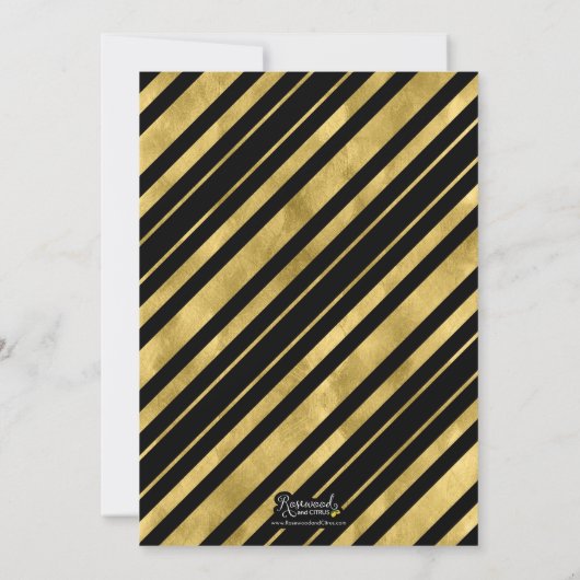 黒金ゴールド幾何学写真の卒業発表 案内状 (裏面)