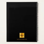 黒金ゴールド幾何学的ブルゴーニュフローラモノグラム2026 プランナー手帳 (裏面)