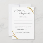 黒金ゴールド幾何縁どミニマルモダン線 出欠カード (裏面)