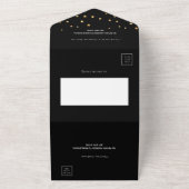 黒金ゴールド星の結婚スクリプト オールインワン招待状 (外側)