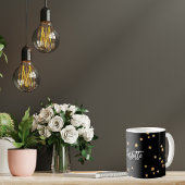 黒金ゴールド星エレガント名 コーヒーマグカップ