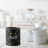 黒金ゴールド星エレガント名 マグカップ