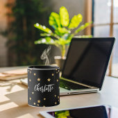 黒金ゴールド星エレガント名 マグカップ