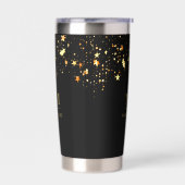 黒金ゴールド星カスタムモノグラムイニシャル名 保温保冷タンブラー (左面)