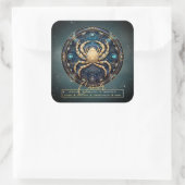 黒金ゴールド星占いカニ星印がん スクエアシール (バッグ)