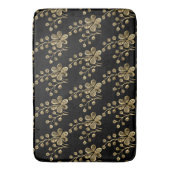 黒金ゴールド春フローラ風呂マット バスマット (正面縦)