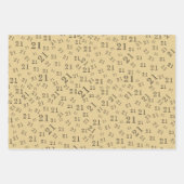 黒金ゴールド時代写真第21回誕生日 ラッピングペーパーシート (正面3)