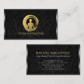 黒金ゴールド書道ヨガ瞑想禅シンボル 名刺 (正面/裏面)
