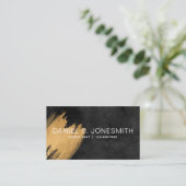 黒金ゴールド水彩ブラシストローク 名刺 (スタンド正面)