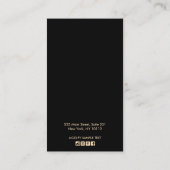 黒金ゴールド水彩抽象芸術イヤリングディスプレイ 名刺 (裏面)