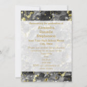 黒金ゴールド水彩画2025写真卒業 招待状 (裏面)