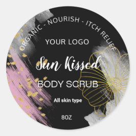 黒金ゴールド水槽色花輪ラベル ラウンドシール