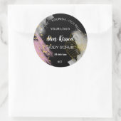 黒金ゴールド水槽色花輪ラベル ラウンドシール (バッグ)