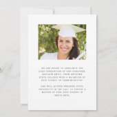 黒金ゴールド瑪瑙の写真卒業のお知らせ 招待状 (裏面)