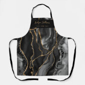 黒金ゴールド瑪瑙美しいプロフェッショナルエプロン エプロン (正面)