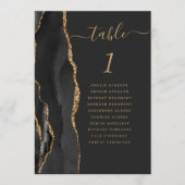 黒金ゴールド瑪瑙5x7結婚暗いテーブル番号 (正面)