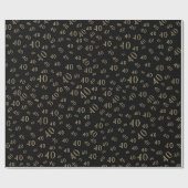 黒金ゴールド番号丁重40歳の誕生日 ラッピングペーパー (フラット)