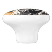 黒金ゴールド白ヒョウ動物 セラミックノブ (側面)