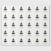 黒金ゴールド白モダンシンプルクリスマスツリー ラッピングペーパー (フラット)