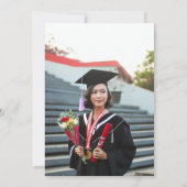 黒金ゴールド白卒業証書パーティー写真 招待状 (裏面)