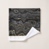 黒金ゴールド白大理石バスルーム用タオルセット バスタオルセット (ウォッシュタオル)