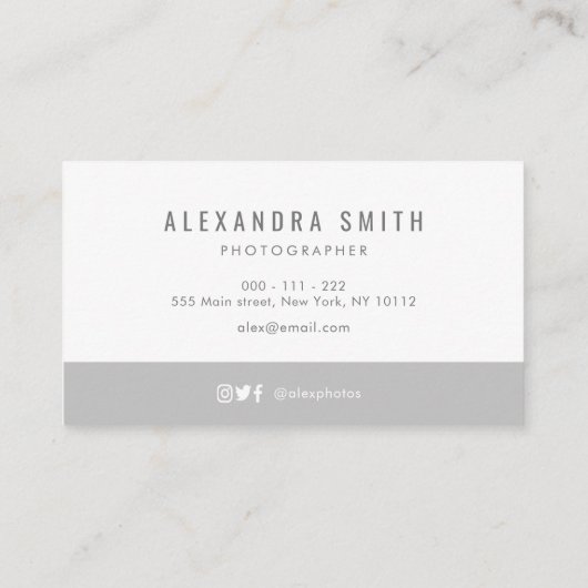 黒金ゴールド白文字写真家 名刺 (裏面)