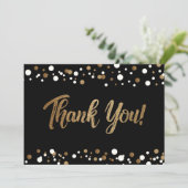 黒金ゴールド白紙吹雪卒業 サンキューカード (スタンド正面)