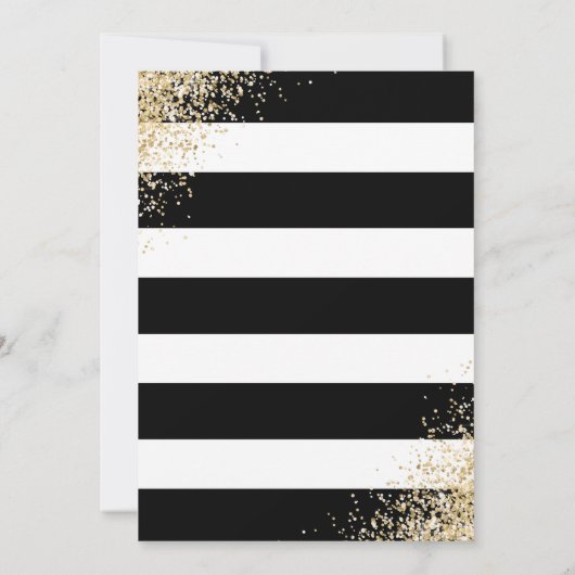 黒金ゴールド紙吹雪赤面フローラ婚約パーティ 招待状 (裏面)