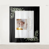 黒金ゴールド緑色写真葬祭慰霊祭 タペストリー (正面)