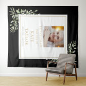 黒金ゴールド緑色写真葬祭慰霊祭 タペストリー (インサイチュ(横))