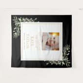 黒金ゴールド緑色写真葬祭慰霊祭 タペストリー (正面(横))