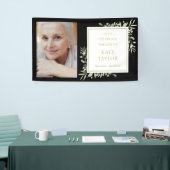 黒金ゴールド緑色写真葬祭慰霊祭 横断幕 (トレードショー)