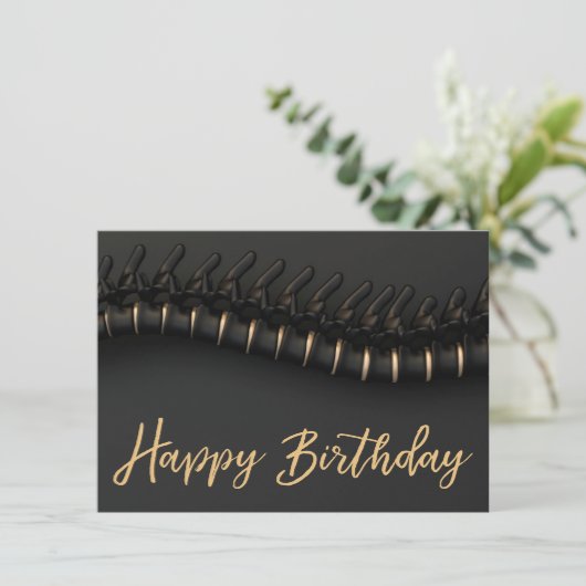 黒金ゴールド脊椎カイロプラクティック誕生日カード カード (スタンド正面)