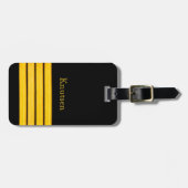 黒金ゴールド船キャプテンストライプズ ラゲッジタグ (正面横)