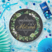 黒金ゴールド葉リーススターバーバルミツワー ペーパープレート (パーティー)