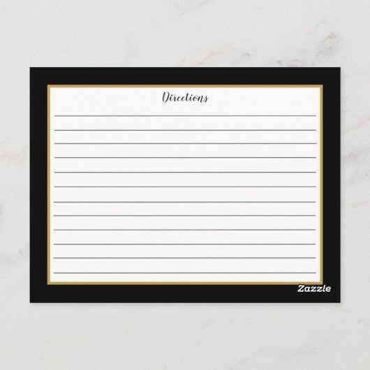 黒金ゴールド葉植物単図レシピカード ポストカード (裏面)