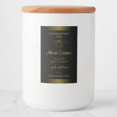 黒金ゴールド製品ラベルグリッター散布フローラ フードラベル (正面)