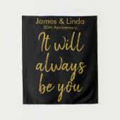 黒金ゴールド記念日パーティーフォトブース背景 タペストリー (正面)