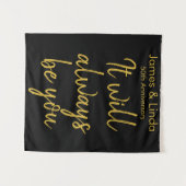 黒金ゴールド記念日パーティーフォトブース背景 タペストリー (正面(横))