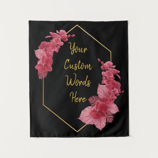 黒金ゴールド記念日パーティーフォトブース背景 タペストリー (正面)