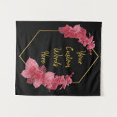 黒金ゴールド記念日パーティーフォトブース背景 タペストリー (正面(横))