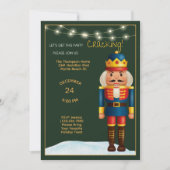 黒金ゴールド赤くるみ割りクリスマスクリスマスパーティー 招待状 (正面)