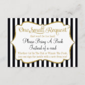 黒金ゴールド赤ちゃんシャワーブックカード持って来る少年 エンクロージャーカード (正面)