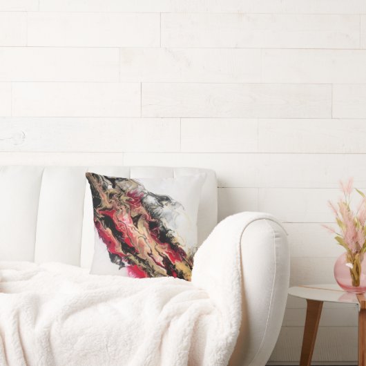 黒金ゴールド赤抽象芸術枕 クッション (ソファ)