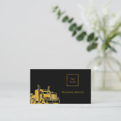 黒金ゴールド輸送業者サービスQRコード 名刺 (スタンド正面)