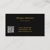 黒金ゴールド輸送業者サービスQRコード 名刺 (裏面)