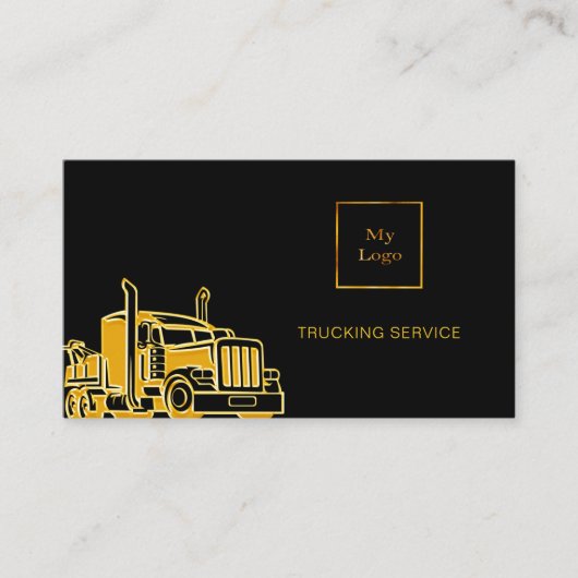 黒金ゴールド輸送業者サービスQRコード 名刺 (正面)